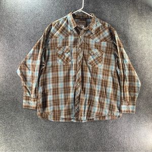 Wrangler Shirt Men’s XXL 2XL Pearl Snap Western Cowboy